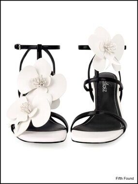 Floral High Heels Womens Strappy Sandals Open Toe Ankle Strap Heels